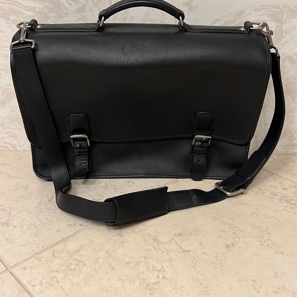 Coach Black Leather Briefcase